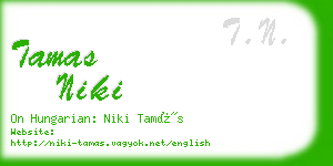 tamas niki business card
